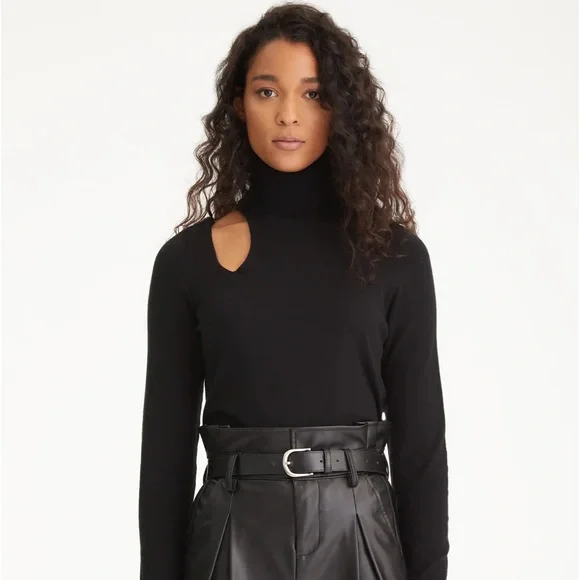 Turtleneck Sweater Sweater Dion Lee Knit Top Black Ribbed